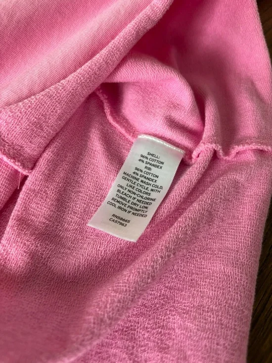 OPEN EDIT Ruched Sleeve Cropped Sweatshirt Pink Crayon - Picture 7 of 9